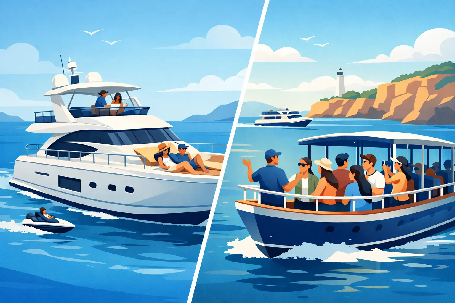 Private Yacht Charter vs Boat Tour